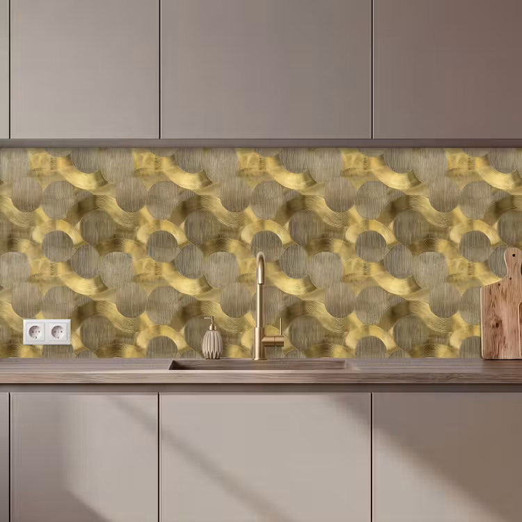 Modern - Geometrisch - Goud keuken achterwand 2 middel 871 zz_3dshopping