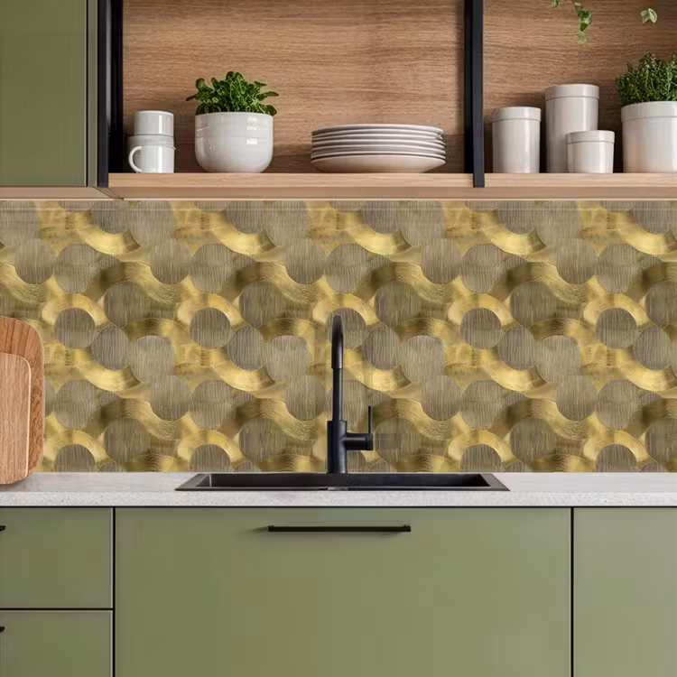 Modern - Geometrisch - Goud keuken achterwand 2 middel 871 -sfeer3