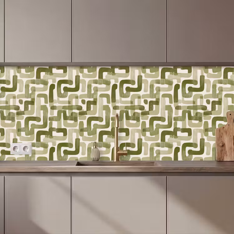 Modern - Grafisch - Groen keuken achterwand 2 middel 871 zz_3dshopping