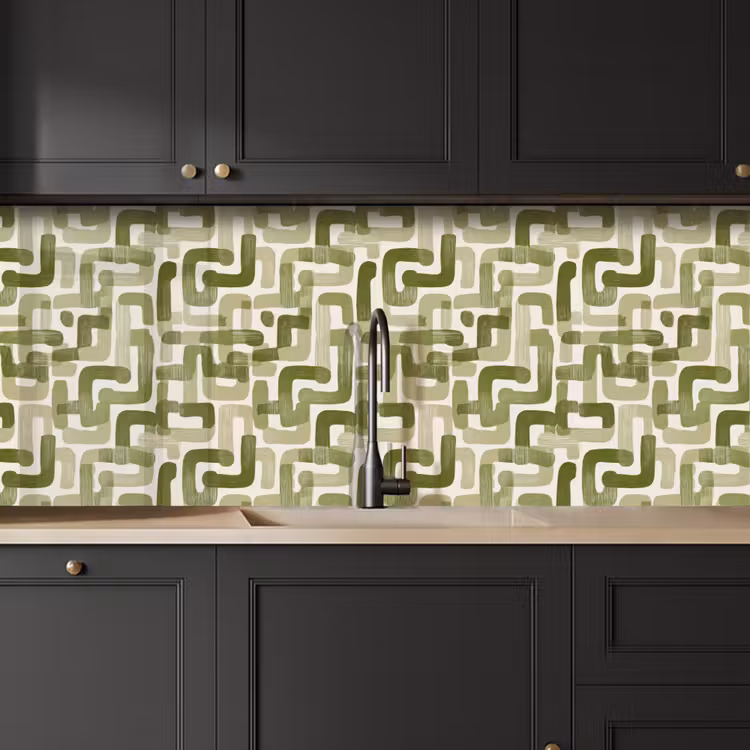 Modern - Grafisch - Groen keuken achterwand 2 middel 871 -sfeer1
