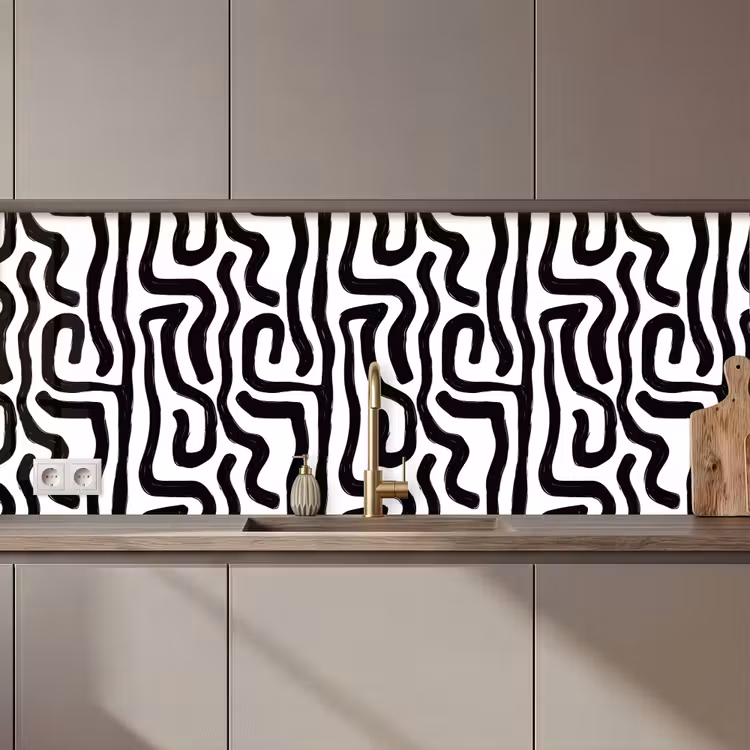 Modern - Lijnen - Zwart keuken achterwand 2 middel 871 zz_3dshopping
