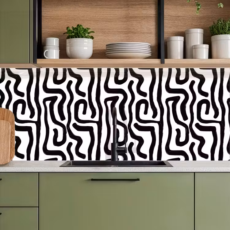 Modern - Lijnen - Zwart keuken achterwand 2 middel 871 -sfeer3