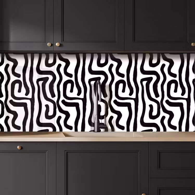 Modern - Lijnen - Zwart keuken achterwand 2 middel 871 -sfeer1
