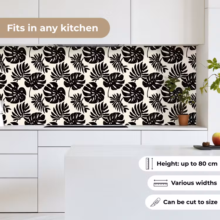 Modern - Monstera - Zwart keuken achterwand 2 middel 871 -sfeer4_UK