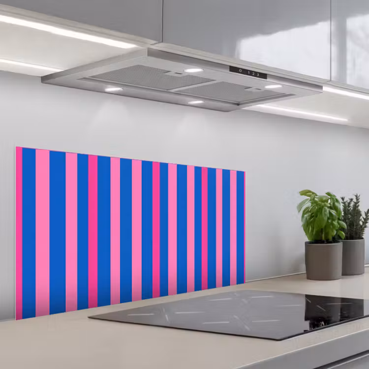 Modern - Optisch - Roze keuken achterwand spatscherm middel 899 -3d_schuin