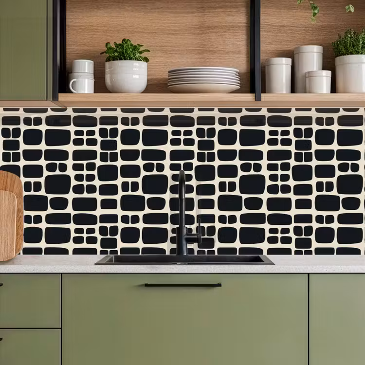 Modern - Organisch - Zwart keuken achterwand 2 middel 871 -sfeer3