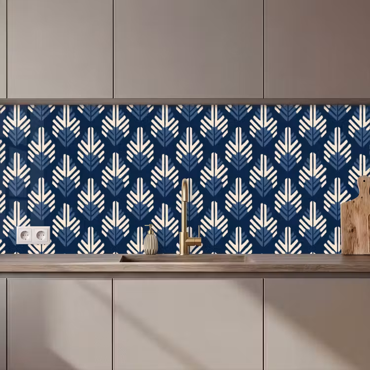 Modern - Patroon - Blauw keuken achterwand 2 middel 871 zz_3dshopping