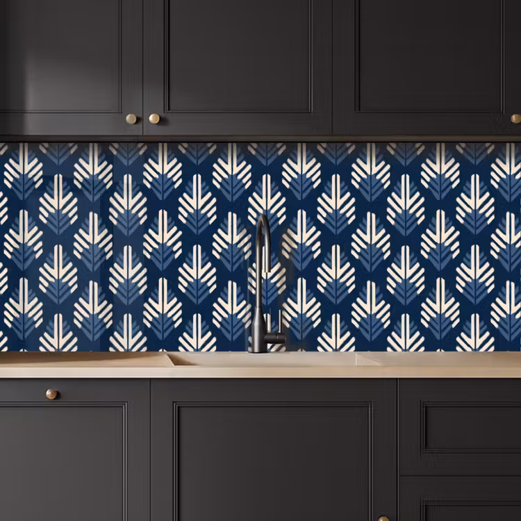 Modern - Patroon - Blauw keuken achterwand 2 middel 871 -sfeer1