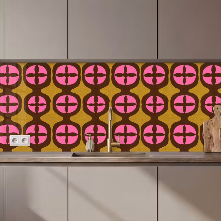 Modern - Patroon - Roze keuken achterwand 2 middel 871 zz_3dshopping