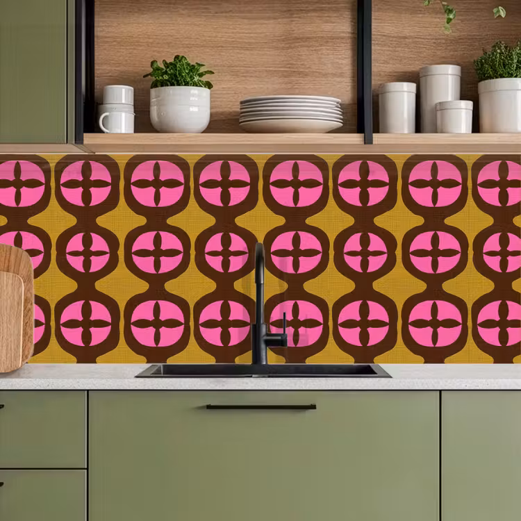 Modern - Patroon - Roze keuken achterwand 2 middel 871 -sfeer3