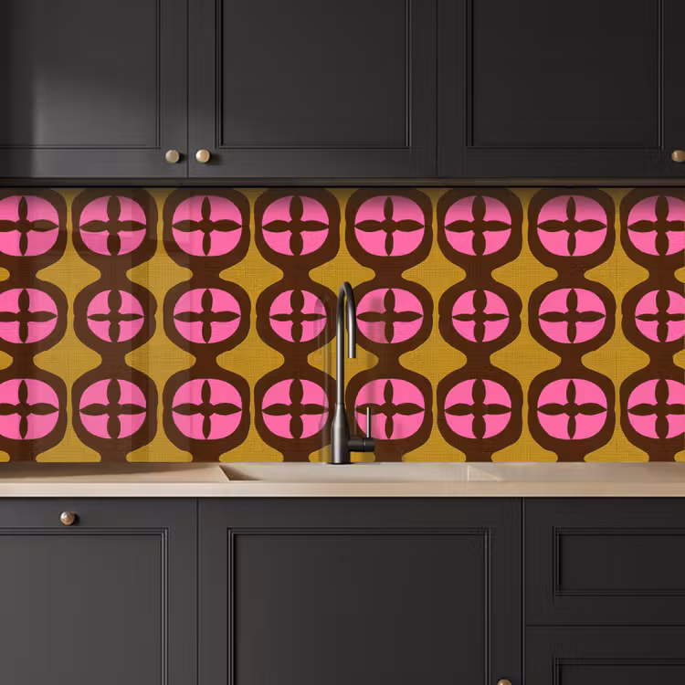 Modern - Patroon - Roze keuken achterwand 2 middel 871 -sfeer1