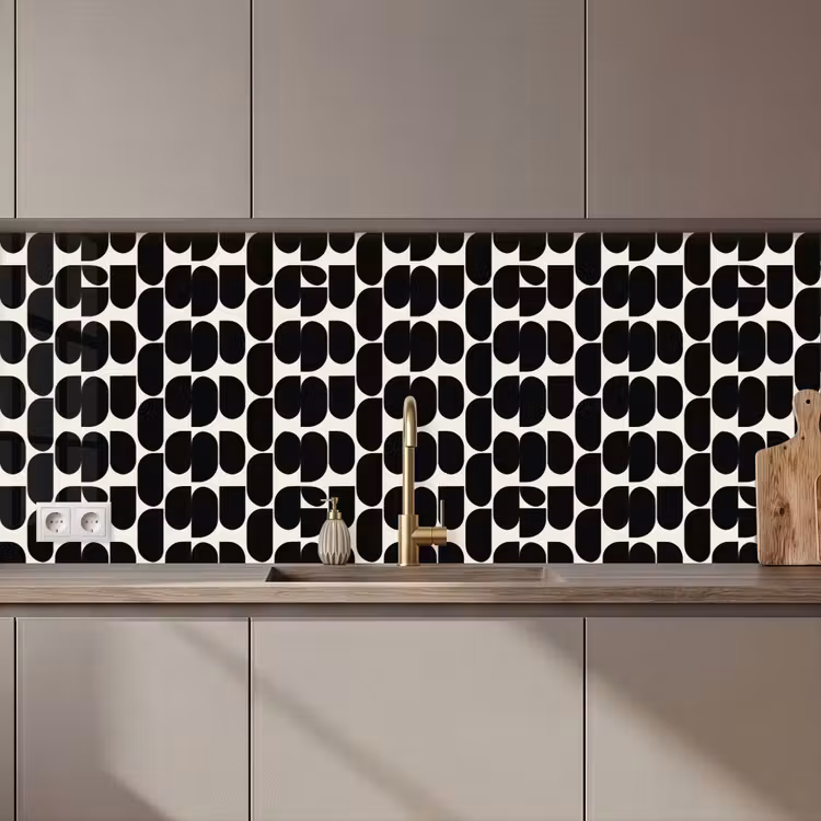 Modern - Patroon - Zwart keuken achterwand 2 middel 871 zz_3dshopping