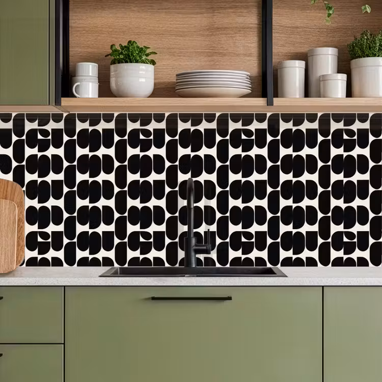 Modern - Patroon - Zwart keuken achterwand 2 middel 871 -sfeer3