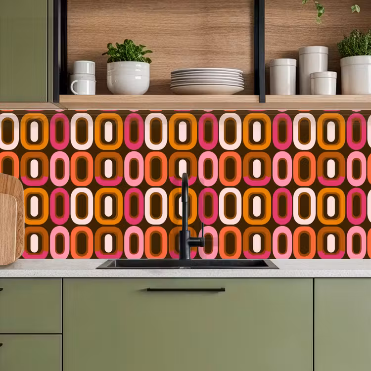 Modern - Retro - Kleurrijk keuken achterwand 2 middel 871 -sfeer3