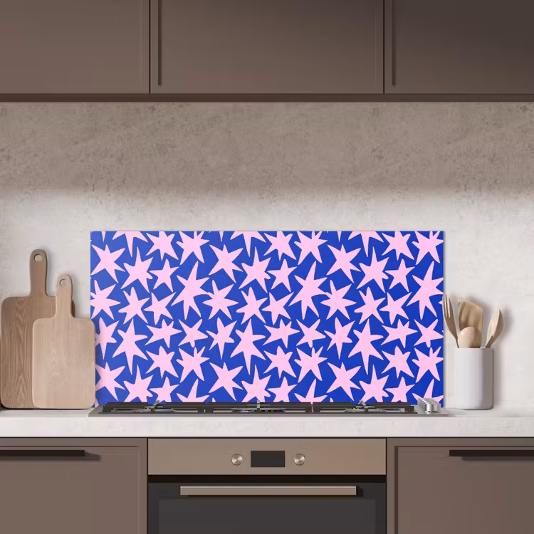 Modern - Sterren - Blauw keuken achterwand spatscherm middel 899 -sfeer2
