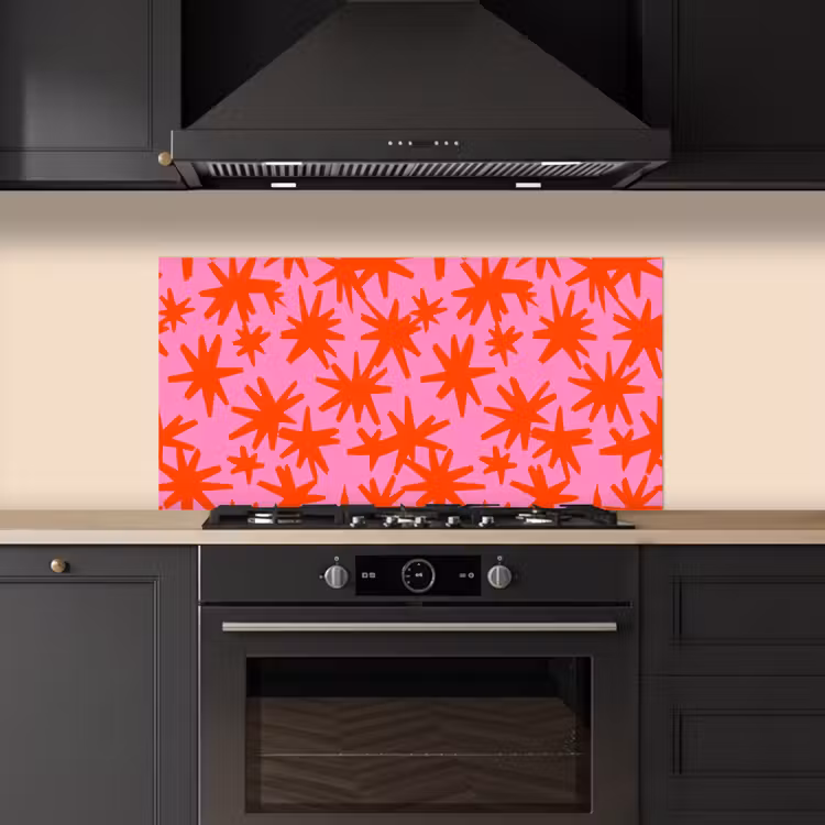 Modern - Sterren - Roze keuken achterwand spatscherm middel 899 -sfeer1