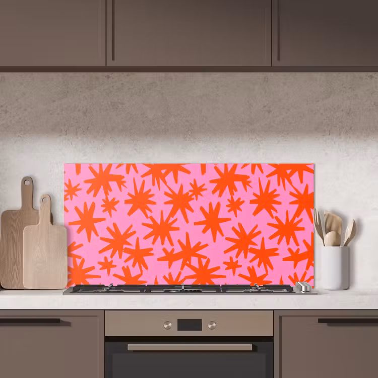 Modern - Sterren - Roze keuken achterwand spatscherm middel 899 -sfeer2