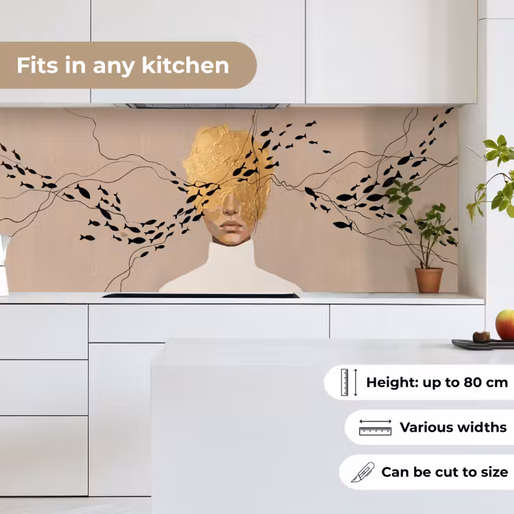Modern - Vrouw - Goud keuken achterwand 2 middel -sfeer4_UK