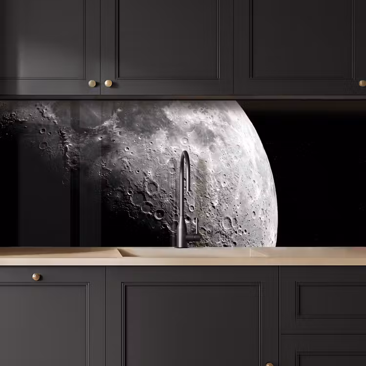 Kitchen Wall Splashback - Moon - Craters - Space - Maan - Kraters - Ruimte keuken achterwand 2 middel