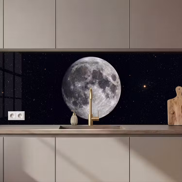 Kitchen Wall Splashback - Moon - Stars - Space - Maan - Sterren - Ruimte keuken achterwand 2 middel zz_3dshopping