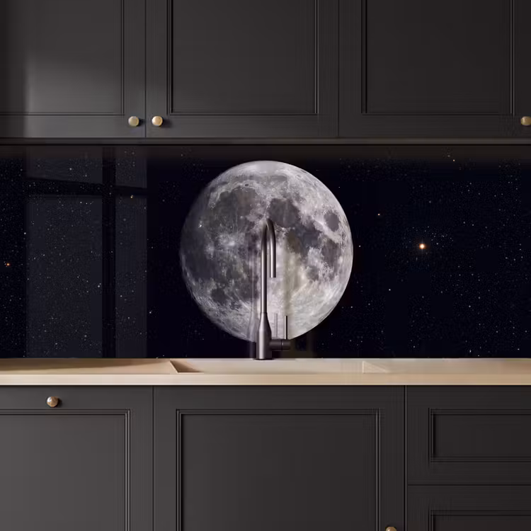 Kitchen Wall Splashback - Moon - Stars - Space - Maan - Sterren - Ruimte keuken achterwand 2 middel