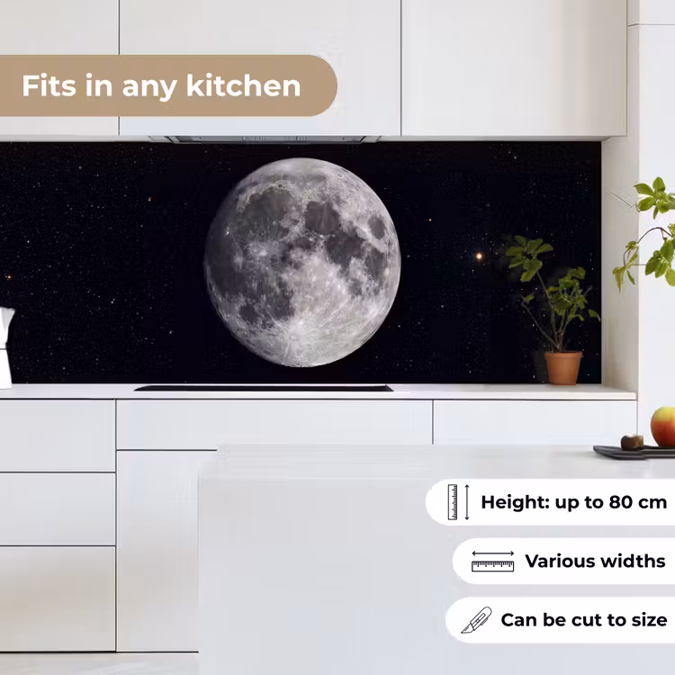 Kitchen Wall Splashback - Moon - Stars - Space - Maan - Sterren - Ruimte keuken achterwand 2 middel