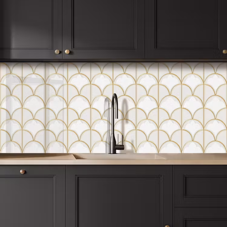Mozaïek - Bogen - Goud keuken achterwand 2 middel 871 -sfeer1