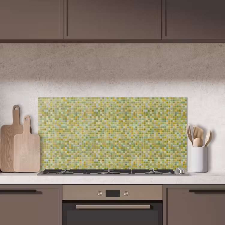Mozaïek - Patroon - Groen keuken achterwand spatscherm middel 899 -sfeer2