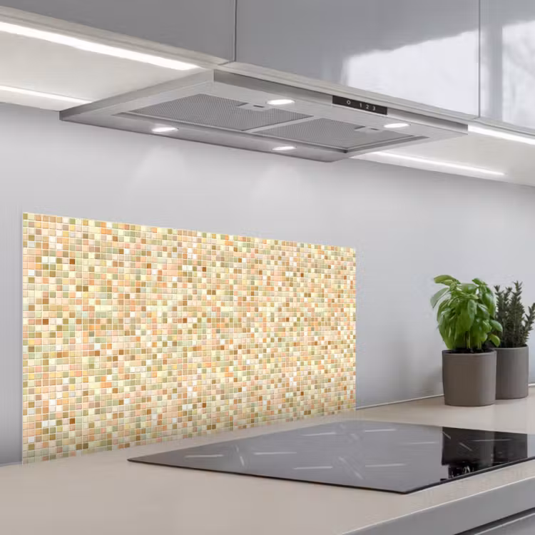 Mozaïek - Patroon - Terracotta keuken achterwand spatscherm middel 899 -3d_schuin