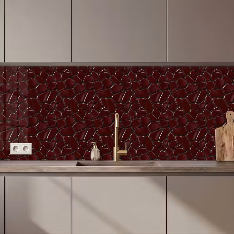 Mozaïek - Tegel - Bordeauxrood keuken achterwand 2 middel 871 zz_3dshopping