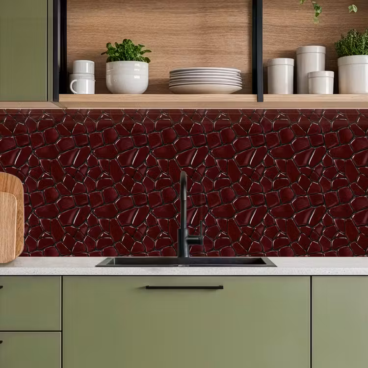 Mozaïek - Tegel - Bordeauxrood keuken achterwand 2 middel 871 -sfeer3