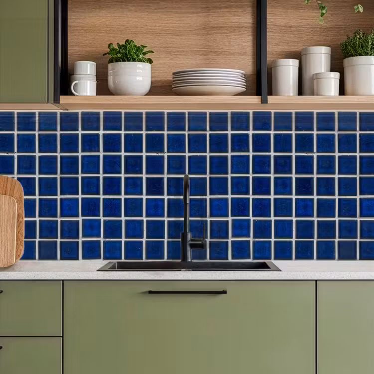 Mozaïek - Tegels- Glanzend - Blauw keuken achterwand 2 middel 871 -sfeer3