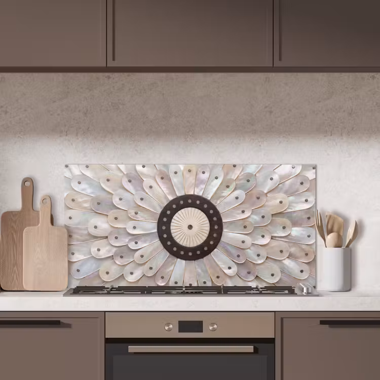 Parelmoer - Patroon - Decoratie - Ambacht - Wit keuken achterwand spatscherm middel -sfeer2