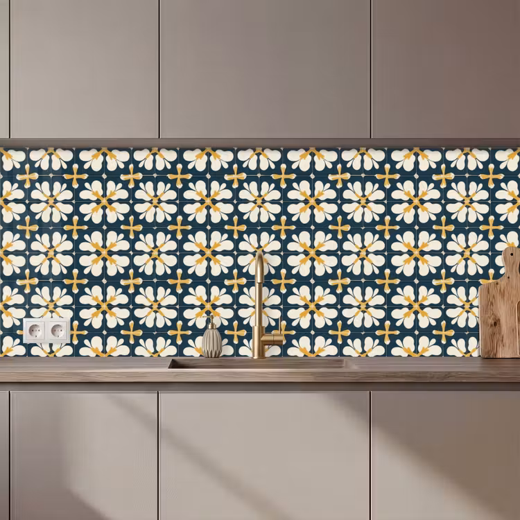 Motief - Tegel - Okergeel keuken achterwand 2 middel 871 zz_3dshopping