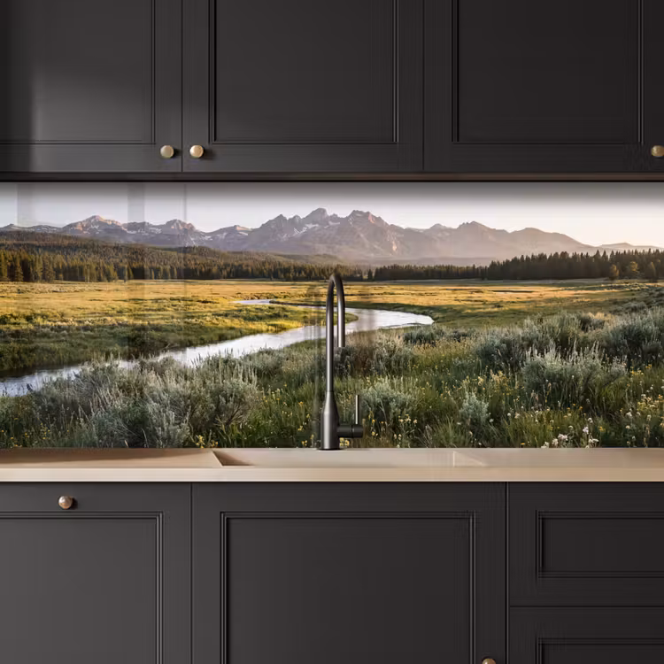 Berglandschap - Rivier - Bos keuken achterwand 2 middel -sfeer1