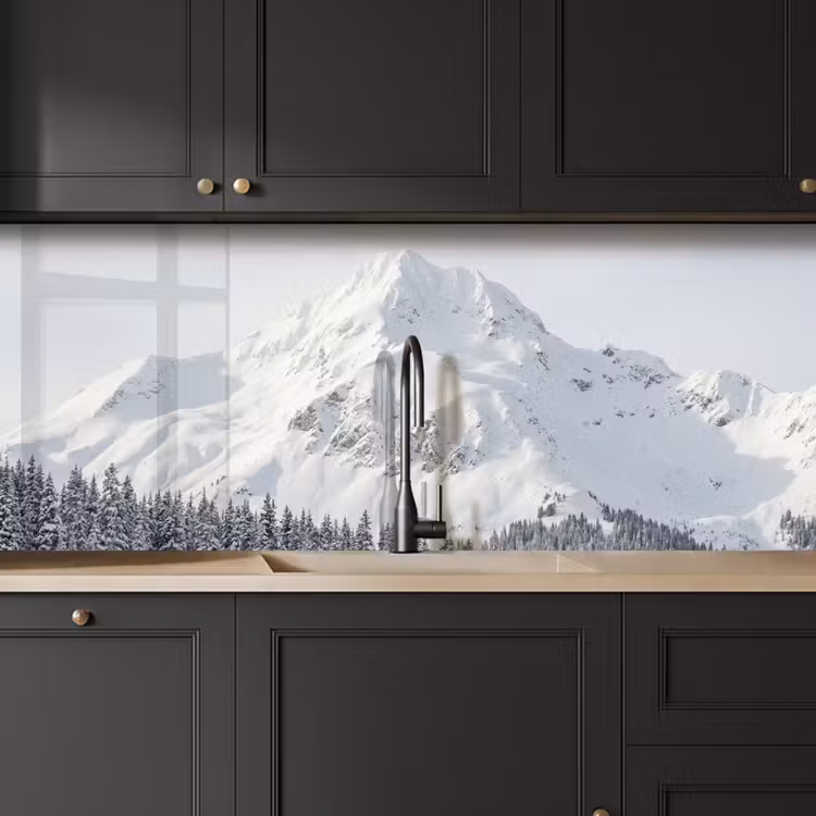 Berg - Sneeuw - Winter - Natuur - Wit keuken achterwand 2 middel -sfeer1