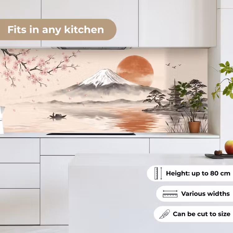 Bergtop - Meer - Bloesem keuken achterwand 2 middel -sfeer4_UK