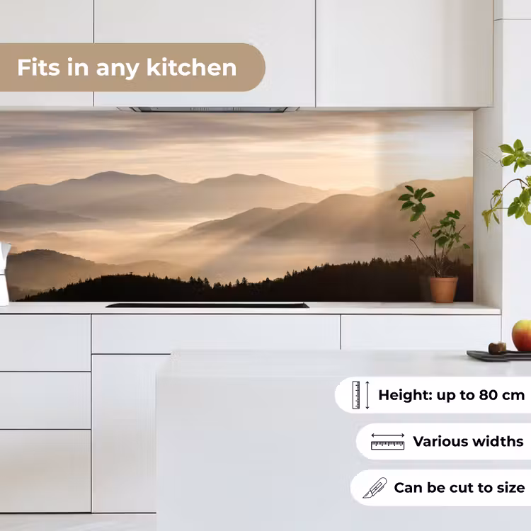 Bergen - Mist - Zonnestralen keuken achterwand 2 middel -sfeer4_UK