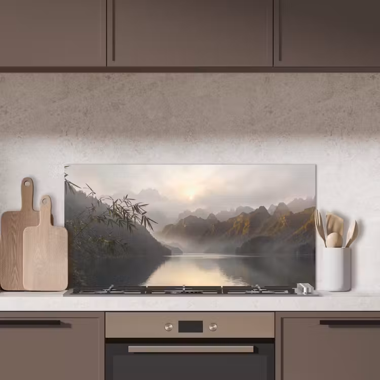 Bergen - Water - Mist - Natuur - Landschap keuken achterwand spatscherm middel -sfeer2