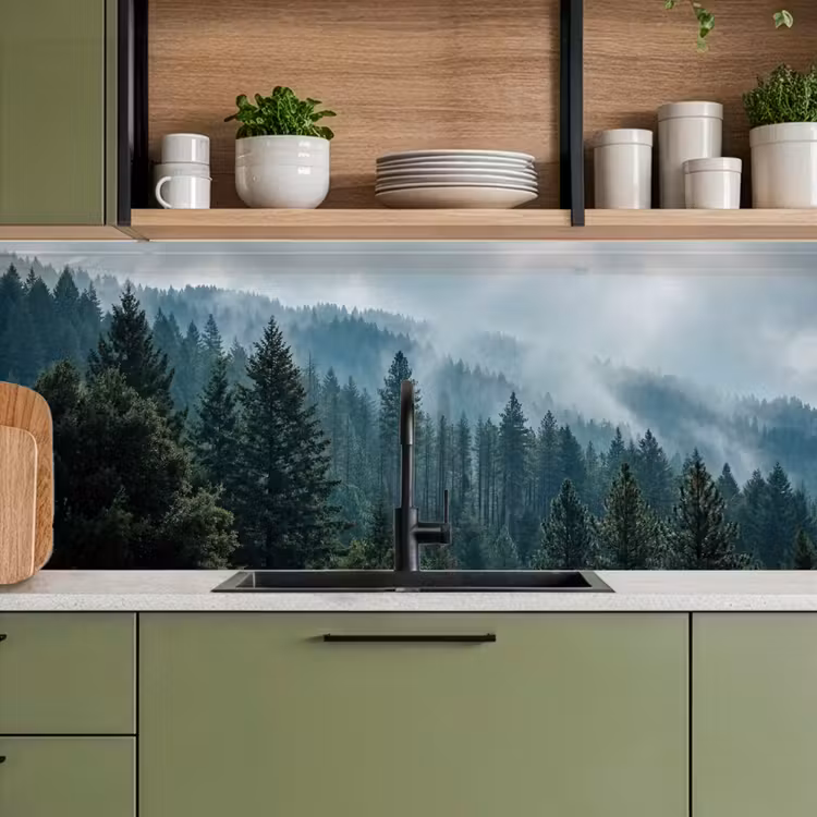 Naaldwoud - Bergen - Mist keuken achterwand 2 middel -sfeer3