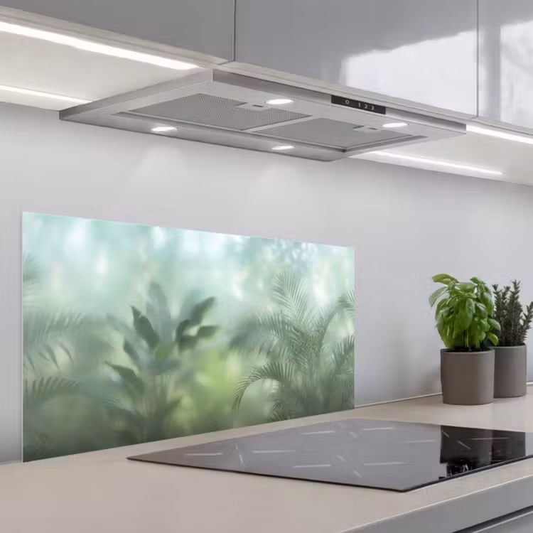 Natuur - Vervaagd - Groen - Abstract - Modern keuken achterwand spatscherm middel -3d_schuin