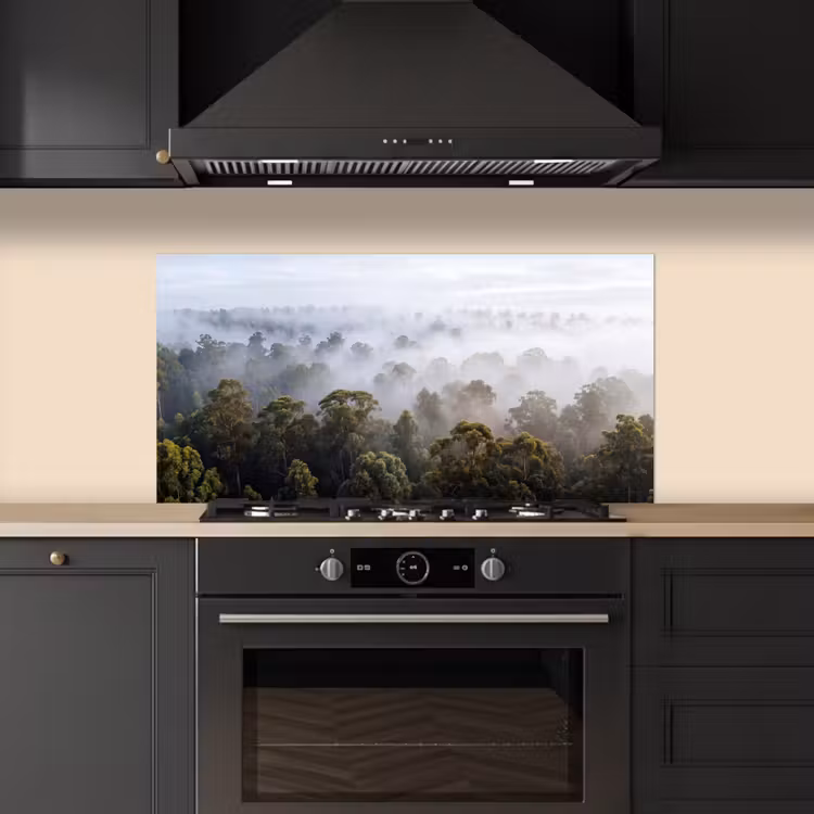 Natuur - Mist - Bos - Ochtend - Goud keuken achterwand spatscherm middel -sfeer1