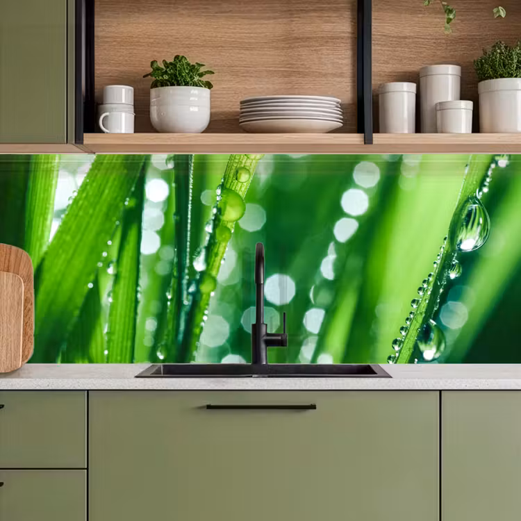 Natuur - Gras - Groen keuken achterwand 2 middel -sfeer3