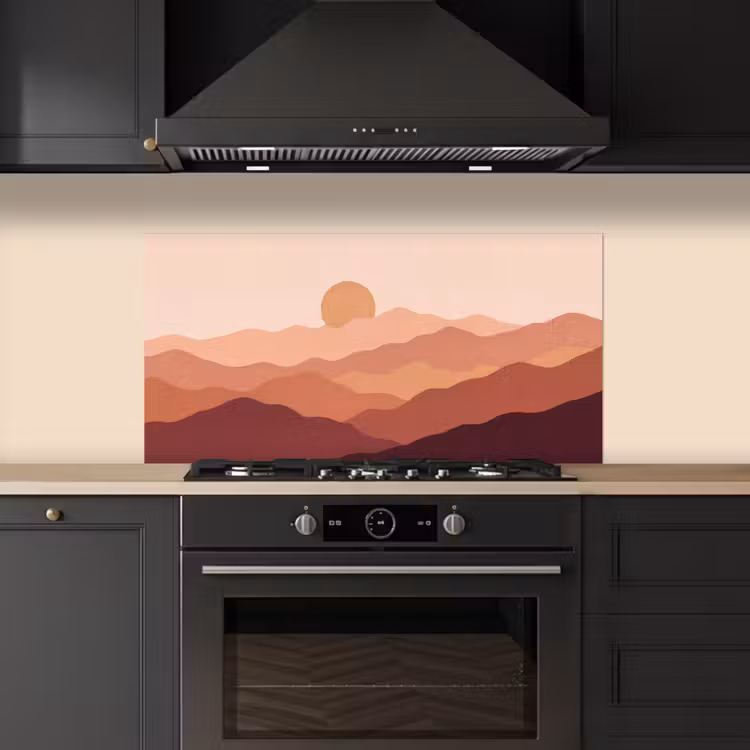 Natuur - Heuvels - Abstract - Modern - Oranje keuken achterwand spatscherm middel -sfeer1