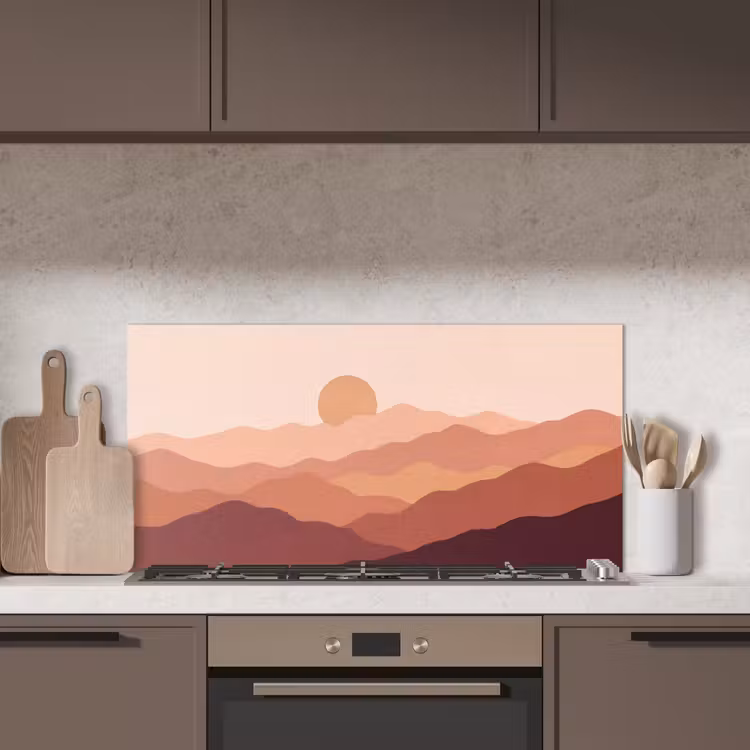 Natuur - Heuvels - Abstract - Modern - Oranje keuken achterwand spatscherm middel -sfeer2