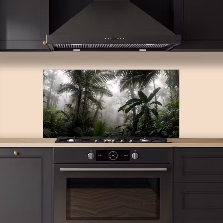 Natuur - Jungle - Mist - Groen - Bladeren keuken achterwand spatscherm middel -sfeer1
