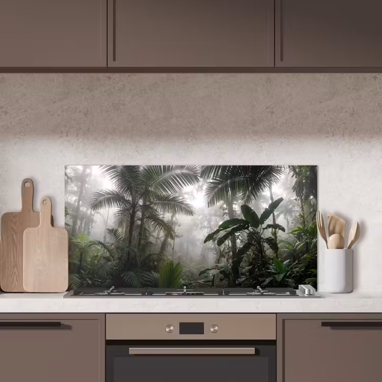 Natuur - Jungle - Mist - Groen - Bladeren keuken achterwand spatscherm middel -sfeer2