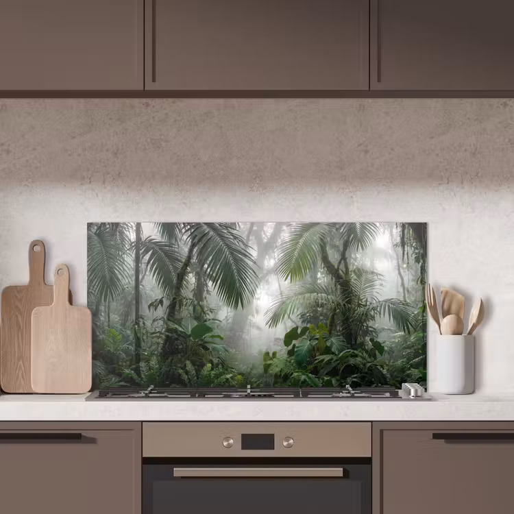 Natuur - Jungle - Mist - Tropisch - Groen keuken achterwand spatscherm middel -sfeer2