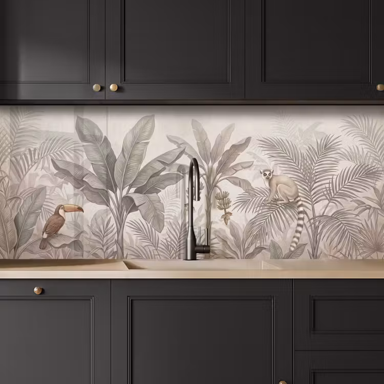 Natuur - Jungle - Ringstaartmaki - Bruin keuken achterwand 2 middel -sfeer1