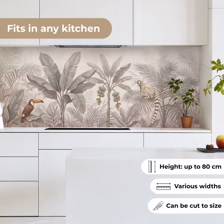 Natuur - Jungle - Ringstaartmaki - Bruin keuken achterwand 2 middel -sfeer4_UK